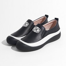 슈리오 여성 소가죽 이지워크 컴포트 슬립온 4cm