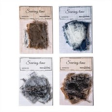 120피스 바느질 스타일 스크랩북 스티커 키트 청바지 레트로 PET 투명 방수 세트 정크 저널 저널링 물병 휴대폰 노트북 데칼 팩 청소년 소녀 어린이 성인용