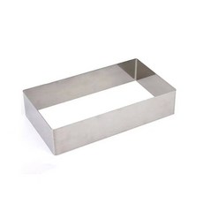 직사각 무스 링 스테인리스 일체형 케이크 몰드 베이킹 도구, 1개