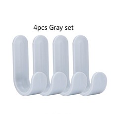 4 개/대 수건 후크 플라스틱 문 옷걸이 자기 접착 벽 옷걸이 모자 랙 키 옷걸이 홈 장식, GRAY