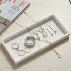 로앤몰 흠집 방지 실리콘 악세사리 트레이, 1개, 화이트마블