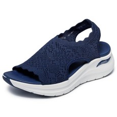 스케쳐스 여성용 아치핏 2.0 플로우리스 초이스 스포츠 샌들 오프화이트, 6, 네이비