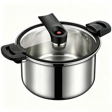 CookNest IH 스테인레스 압력밥솥 인덕션 스텐 저압냄비 진공냄비, 1개, 본색, 24cm