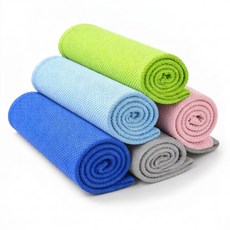 [온-도연] 쿨 타월 기능성 아이스원단 야외운동 등산 골프용 가성비 패키지, 5개, 인기색상(블루+그레이+그린)