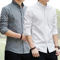 남성 정장 캐주얼 긴팔 무지 와이셔츠 다양 사이즈 32~50