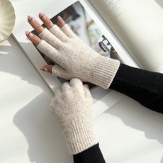 국산 울 겨울장갑 여성장갑 반손가락장갑 반장갑 키보드 사무실 니트 여자 핑거리스 손가락없는장갑 구멍 단색 손목 핸드워머 운전장갑 국내제조