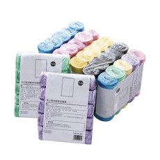 多色平口點斷式垃圾袋，家用清潔垃圾袋，多用途垃圾收納袋，多色可選，點斷設計，輕鬆撕取, 隨機色