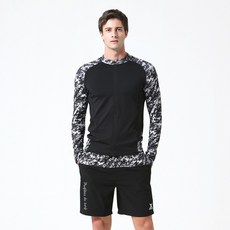 베이직엘르 잉크 프린트 집업 래쉬가드 비치반바지 세트 BEM-S995K