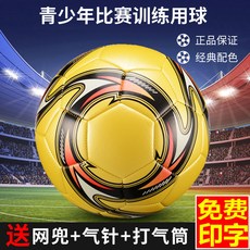 MINSA 4號/5號 學生運動足球, 1個, 5號黃色足球【免費印名字】 送打氣筒 氣,標準足球