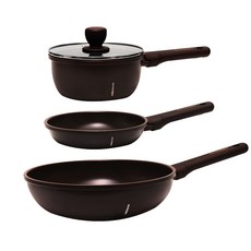 코젤 다이애나 세라믹코팅 인덕션겸용 프라이팬 냄비 3종세트, 1세트, 프라이팬20cm+궁중팬28cm+편수냄비18cm, 초코브라운