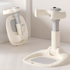 스탠딩 접이식 기저귀갈이대 아기 목욕 보조용품 샤워 핸들, 하늘색, 1개