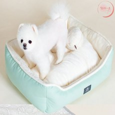 랄라온 도그포즈 베드방석 중형민트 개쿠션