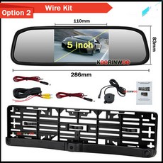 Koorinwoo Parktronic EU 번호판 카메라 및 주차 센서 자동차 모니터 후방 카메라 주차 시스템 안드로이드 라디오용, [02] Option 2, 2) Option 2