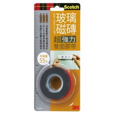3M V1204玻璃磁磚專用超強力雙面膠帶12mm，超強黏性，不留殘膠，居家裝飾必備, 1個