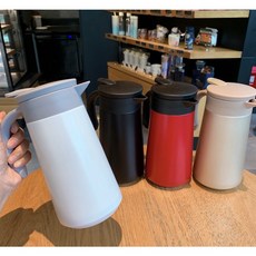 800ml不銹鋼保溫壺 雙層真空保溫暖水壺 家用辦公咖啡壺 便攜簡約大容量保溫瓶, 紅色,800ml