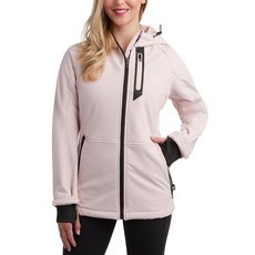 Spyder 여성용 소프트쉘 재킷 - 여성용 경량 테리 플리스 후드 방수 집업 여성용 윈드브레이커 재킷 애쉬 블루 스몰