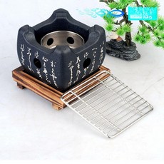 1인용 화로 규카츠 돌판 고기 석판 불판 구이 사각 가정용 일식 미니 꼬치, A. 소형 정사각형 그릴 + 그릴망 12 A, 1개, 1cm