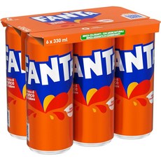 이탈리아 환타 12% 리얼 오렌지주스 탄산 드링크, 330ml, 6개