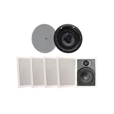 BOK 家庭劇院組, 白色, WA105 WiFi串流主動式喇叭（6聲道）+ IW-106 6.5吋嵌入式喇叭（5支）