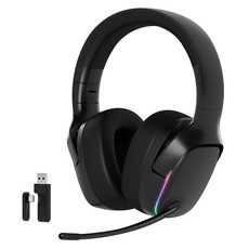 벤트론스 무선 게이밍 헤드셋 RGB 3모드 연결방식 가상 7.1 채널, 블랙, CT780