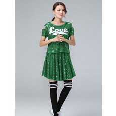 상의 라인댄스복 스팽글 시스루 줌바 루즈핏 무대 의상