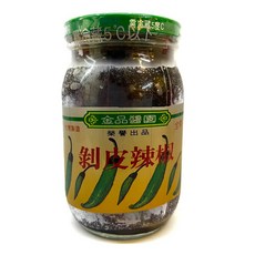 金品醬園 剝皮辣椒, 1個, 原味中辣(綠蓋), 450g