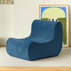 고밀도 폼 1인용 소파 분리세탁 커버, Prussia Blue