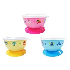 POLI 波力救援小英雄 幼兒不鏽鋼防滑吸盤碗/寶寶餐具 240ml, 1個, 黃