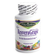 Paradise Herbs Resvera葡萄素食膠囊, 1個, 60 件
