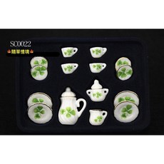 隨草憶境 迷你陶瓷茶具套件組，可開蓋陶瓷上釉微縮食玩模型，場景擺設, 1個