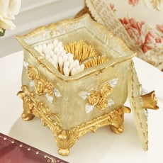 臺灣出貨 輕奢按壓牙籤盒 歐式創意居家裝飾 高檔大氣喬遷入夥個性家居用品實用禮品, 1個, 玫瑰珍黃二合一