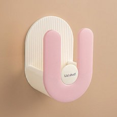 무타공 부착식 U자 주방 도마 뚜껑 거치대, 1개, 핑크