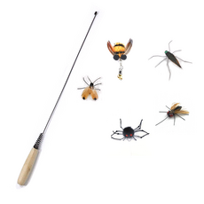 레이지플래닛 고양이 벌레 낚시대 장난감, 막대+벌레 리필 5개, 1세트