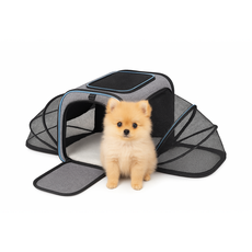 레오펫 강아지 고양이 이동장 확장형 가방 기내용 캐리어 카시트 그레이, 1개