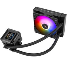 Thermalright FW SE 120 ARGB 블랙 AIO 워터 쿨러 액체 CPU 5.1cm(2인치) LCD 스크린-320x240 해상도 2000RPM 고속 AMD/A