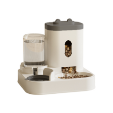 윌리펫 반려동물 프리미엄 일체형 2세대 반자동 급수식기, 1개, 화이트그레이, 1.6L