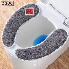 Z3JC 新年衛生加絨坐便墊家用冬季加厚粘貼馬桶貼四季通用水洗座便墊子, 1個, 灰色福字貼