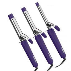 콘에어 고데기 Conair Supreme 트리플 0.5\" 0.75\" 1\" 세라믹 스프링 컬링 아이언 보라색 3피스 CB433W2N 106697, 콘에어 고데기 Conair Supreme 트리플 0.5