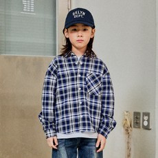 [인디고뱅크키즈] 가디건 대용 졸업식 신학기 깔끔룩 추천 체크 카라셔츠_IKYC25S1X
