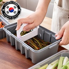 릴플로 고급형 김치커터 밀폐용기 김치자르미 김치통 칼내장, 1개, 모던 차콜 그레이