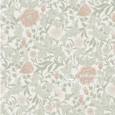 꽃무늬 벽지 수입 엔틱 플라워 접착식, 퍼플