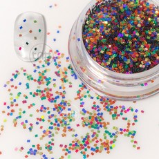 [더네일샵] 미니미 색종이 사각 네일글리터 혼합 1mm 메탈글리터, 1개, 컬러믹스