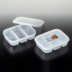 나까야 나눔 칸막이 밀폐용기 3칸, 1개, 단품