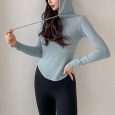 요가 필라테스 긴팔 후드티 슬림핏 커버업 상의