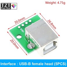 USB 수 커넥터/미니 마이크로 usb-dip 어댑터 암 2.54 유형-C 3.0 변환기 5 개