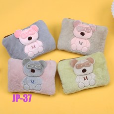 만화 털실 충전식 온수병 안전 방폭 전기 온열기 이중 손잡이 분리형 세탁 가능한 손난로 아기 온열기, AJP-37번