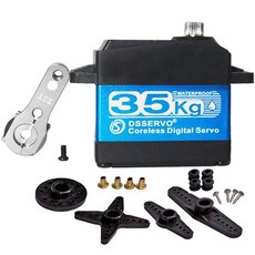ANNIMOS 35KG 코어리스 디지털 모터 서보 7.4V 고속 토크 스테인리스 스틸 기어 방수 표준 Baja Servos 180도, 35KG180
