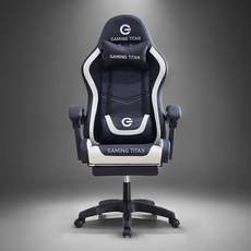 일루일루 라이트 지 타이탄 게이밍의자 컴퓨터의자 리클라이닝 쿠션포함 발받침대포함, 블랙