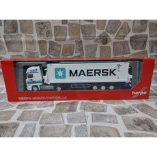 Herpa Mercedes Benz Actros 貨櫃車 Maersk 塗裝 附吊掛懸臂, 1個