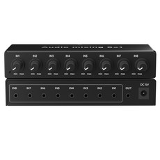 音頻混合器 8聲道輸入, 黑色, 40-065-08